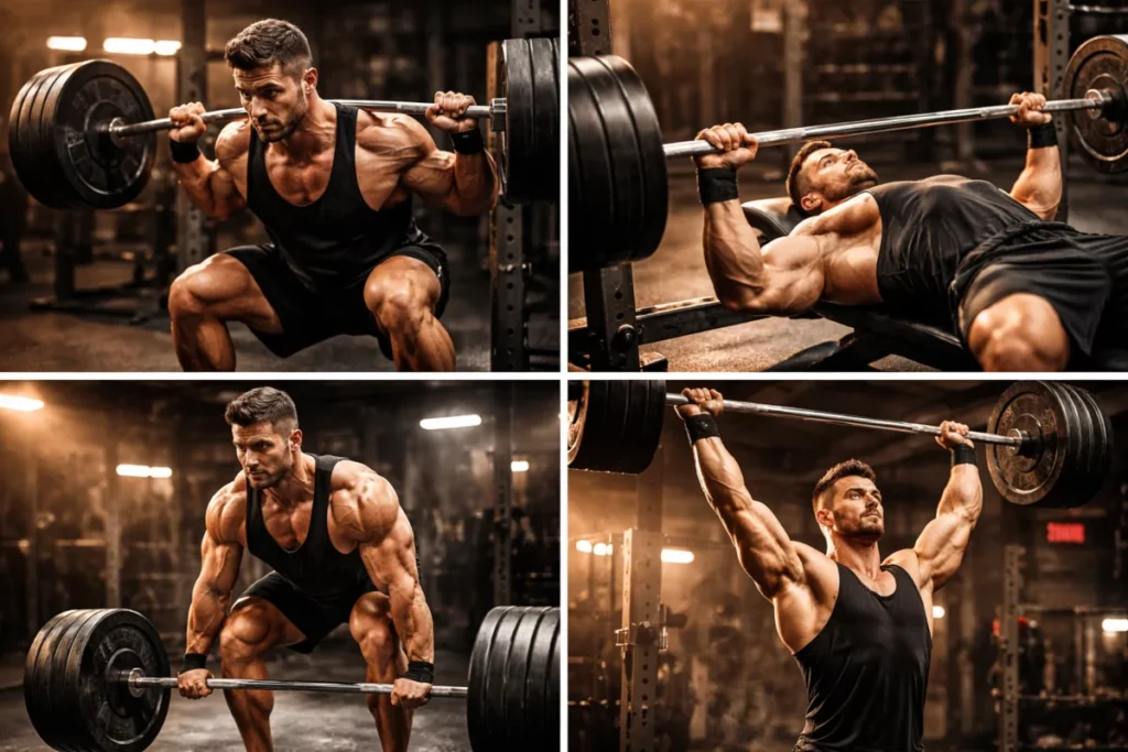 compound exercises for german volume training bench squat deadlift