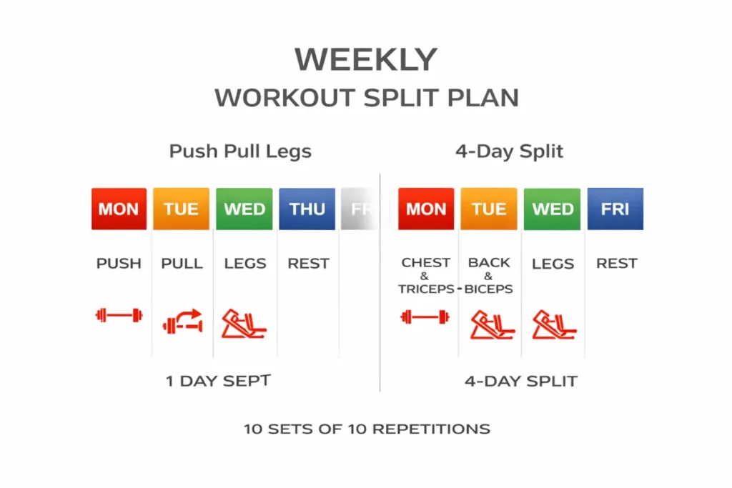 german volume training workout split plan visual
